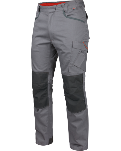 Bequeme Bundhose Stretch X in grau mit verdeckten Knöpfen für den Schutz.