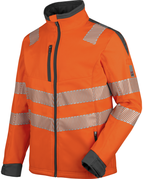 Warnschutz Softshelljacke Neon EN 20471 3 orange anthrazit