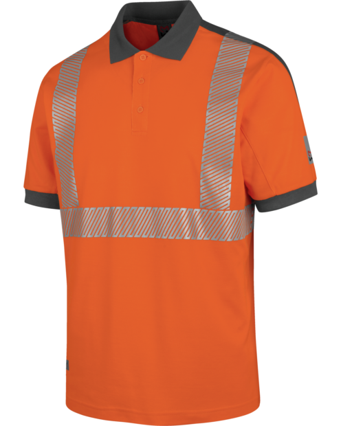 Warnschutz Poloshirt Neon EN 20471 2 orange anthrazit