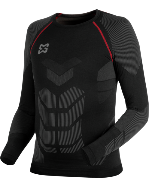 Thermo Unterwäsche Longsleeve Smart schwarz rot
