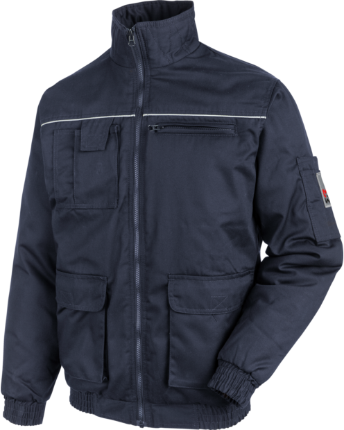 Günstige blaue Arbeitsjacke aus Mischgewebe, warm und bequem, aus Mischgewebe, sehr pflegeleicht