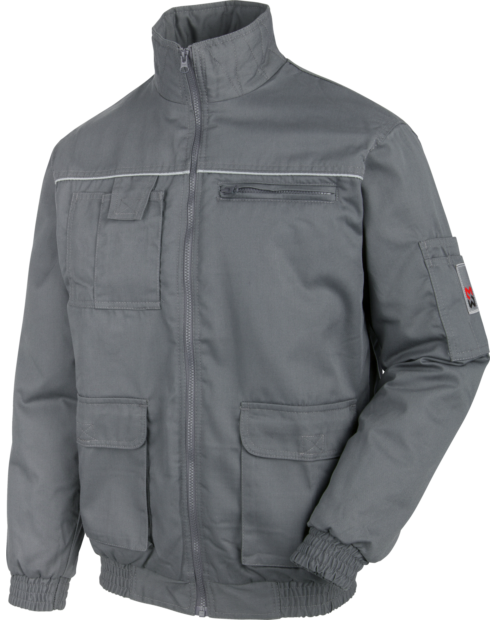 Graue Bundjacke für Handwerker, sportlich und bequem, wattiert und warm