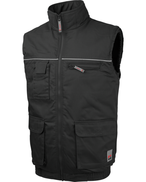 Komfortable & wärmende Arbeitsweste, leichtes & elastisches Material, pflegeleicht, Farbe Schwarz