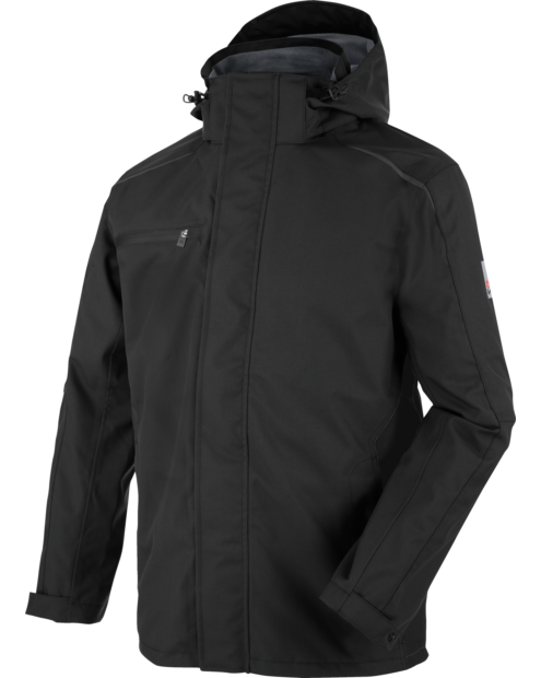 Praktische Regenjacke, hautfreundliche Regenjacke, bequeme Regenjacke, Regenjacke für Handwerker, schwarze Regenjacke