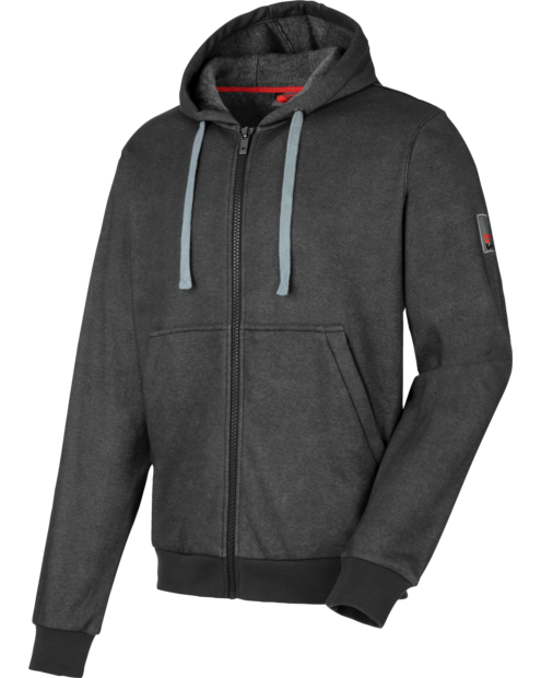 Stylischer Hoody, Sweatjacke aus weichem und samtigen Material, Denim Arbeitsjacke mit praktischen Taschen, Denim Sweatjacke mit Tragekomfort