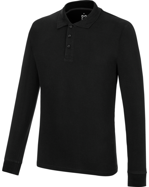 Poloshirt Longsleeve Job+ schwarz
