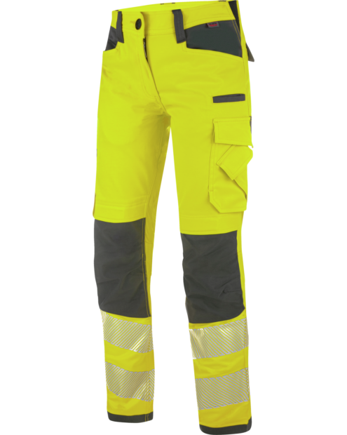 Praktische Damen Warnschutz Bundhose, bequemer Tragekomfort, 2-Wege-Stretch, strapazierfähig