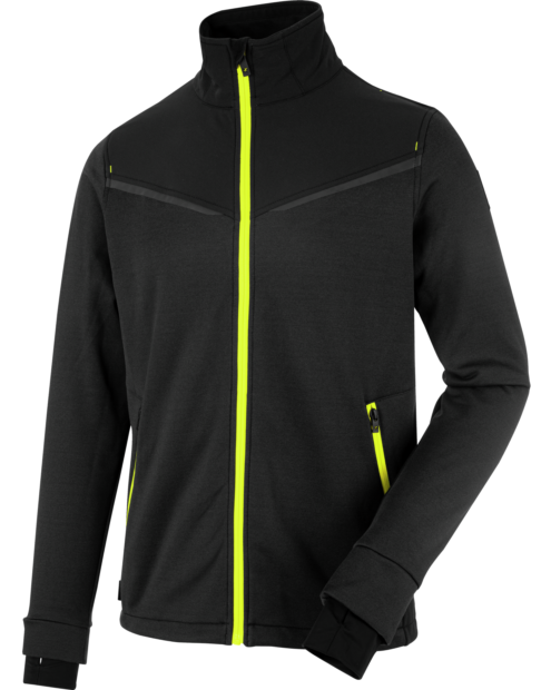 Fleecejacke Performance anthrazit/gelb