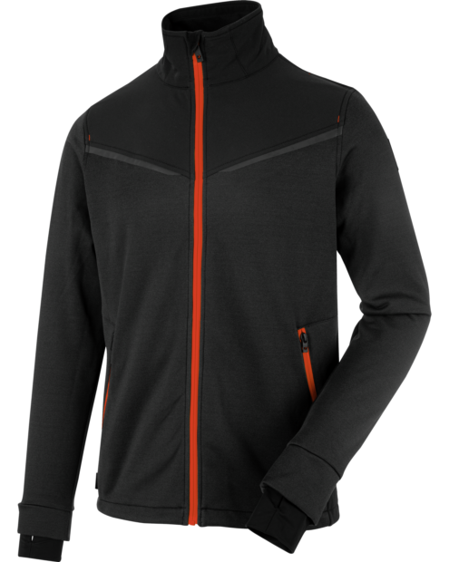 Fleecejacke Performance schwarz/rot