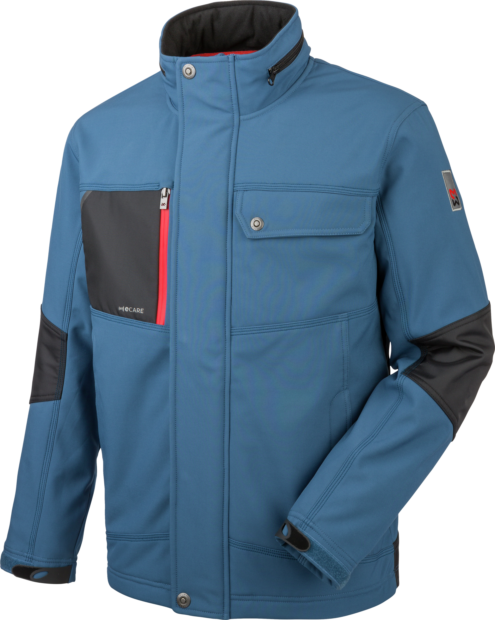 Softshelljacke in Blau, atmungsaktiv & pflegeleicht, hoher Tragekomfort, für Wind- und Wetter geeignet, praktische Taschen