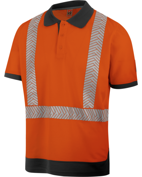 Warnschutz Poloshirt FLUO EN 20471 orange anthrazit