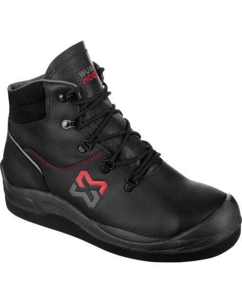 Schwarzer Sicherheitsstiefel S2PL,  hitzebeständige Sohle, Aluminiumkappe, Obermaterial aus wasserabweisendem Leder