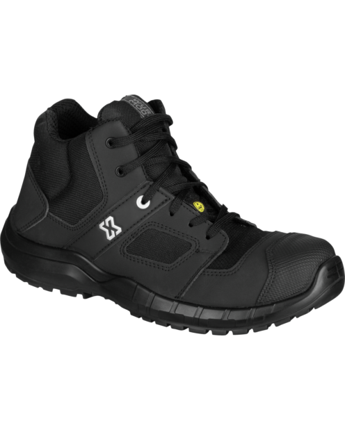 Schwarzer Sicherheitsstiefel Stretch X Mid S3S ESD mit CORDURA Stretch und rutschfester Sohle