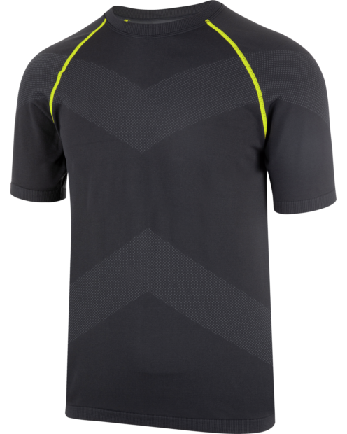 T-Shirt Performance anthrazit/gelb
