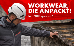 Workwear, die anpackt | Jetzt 20&euro; auf deine Bestellung sparen ab Einkaufswert von 100&euro;!