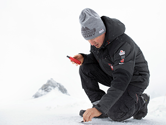 Warmer & gefütterter Stretch X Arbeits-Blouson in Blau für Schnee und Regen geeignet